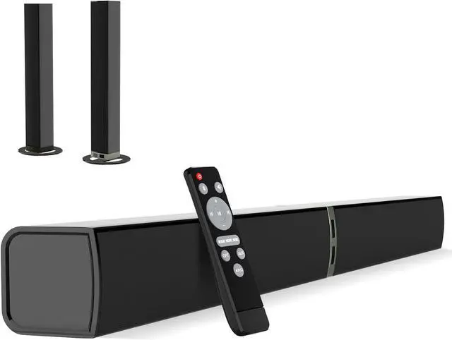 Main image of Sound Bar for Smart TV, 80W Bluetooth Soundbar 2 in 1 Detachable Design, Deep Bass, Home Theater Surround Sound, ARC/Optical/AUX Connections TV/PC/Gaming/Projectors by DT