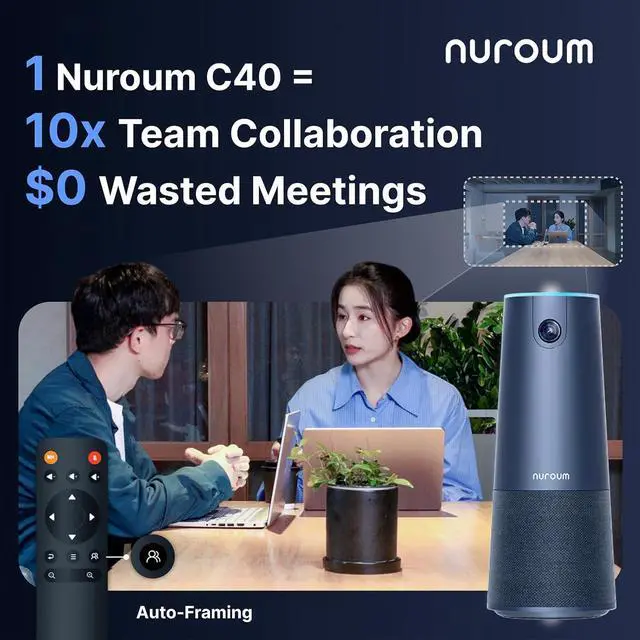 Alt view image 2 of 7 - C40(2nd Gen) 2K Video Conference Webcam with Microphone and Speaker, 5X Zoom, 4 Noise Cancelling Mics Conference Room Camera, 120°Ultra Wide Angle, 16ft Voice Pickup, for Zoom/Skype/Teams