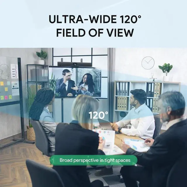 Alt view image 2 of 7 - UVC40 E2 USB Conference Room Camera System 4K Video 120° Wide-Angle Lens 8 Microphone 5W High-Fidelity Speaker Auto Framing Tracking Compatible with Microsoft, Zoom by DT
