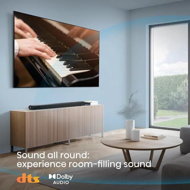 Alt view image 4 of 7 - HS205G 2.0Ch Sound Bar, 120W, DTS Virtual: X, Dolby Audio, HDMI/ARC/Optical/USB, Bluetooth, Roku TV Ready, Black (HS205G, 2024 Model) by DT