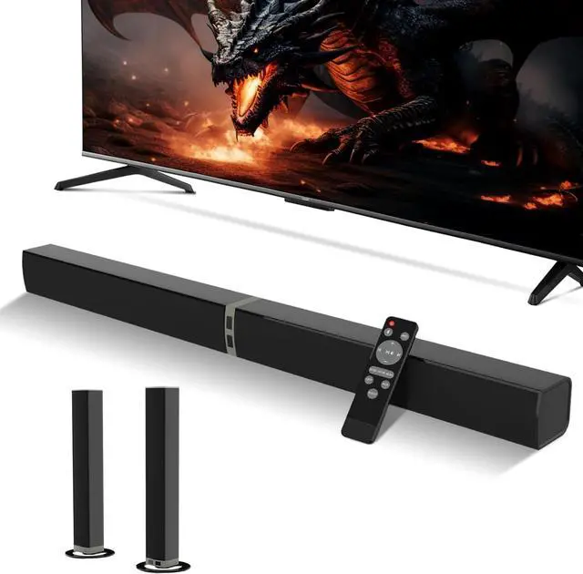 Alt view image 2 of 7 - Sound Bar for Smart TV80W Detachable Bluetooth Soundbar with Powerful Bass, 2-in-1 Home Theater Audio System, ARC/Optical/AUX Connectivity TV/PC/Laptop/Game Console by DT