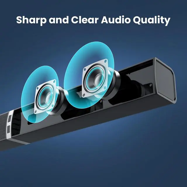 Alt view image 3 of 7 - Sound Bar for Smart TV80W Detachable Bluetooth Soundbar with Powerful Bass, 2-in-1 Home Theater Audio System, ARC/Optical/AUX Connectivity TV/PC/Laptop/Game Console by DT