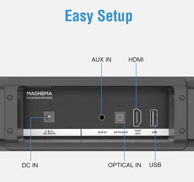 Alt view image 5 of 7 - 2.1ch 120W Sound Bar for TV with Dolby Audio and Dual Built-in Subwoofers, Bluetooth Speaker Soundbar HDMI-ARC, RCA Optical Connectivity, d Clarity Balanced Bass, Black by DT