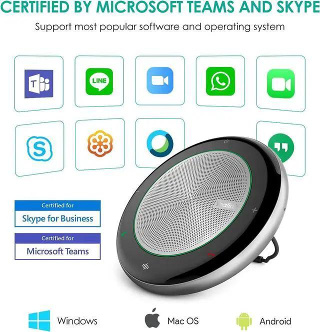 Alt view image 5 of 7 - Teams Certified Speakerphone Wireless Speaker with Microphone Bluetooth for Conference Meeting CP700 Noise Reduction Home Office 360° Voice Pickup (Package Without dongle) by DT