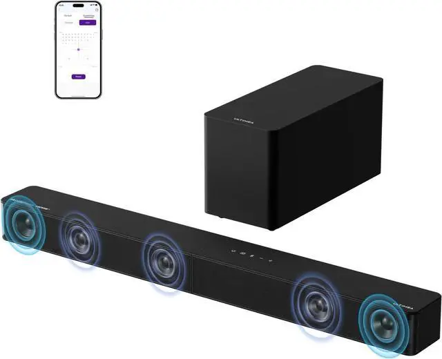 Main image of 5.1CH Surround Sound Bar with Subwoofer, Dolby Atmos, VoiceMX & BassMX Tech, 300W Soundbar for Smart TV, Home Theater System App, BT 5.4, Poseidon M60 (2025 Model) by DT