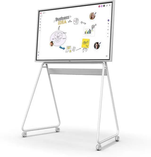 Alt view image 2 of 3 - 55'' Interactive Whiteboard Portable Stand, Four Lockable Wheels, Sleek Design for The Modern Office or Classroom (White) by DT