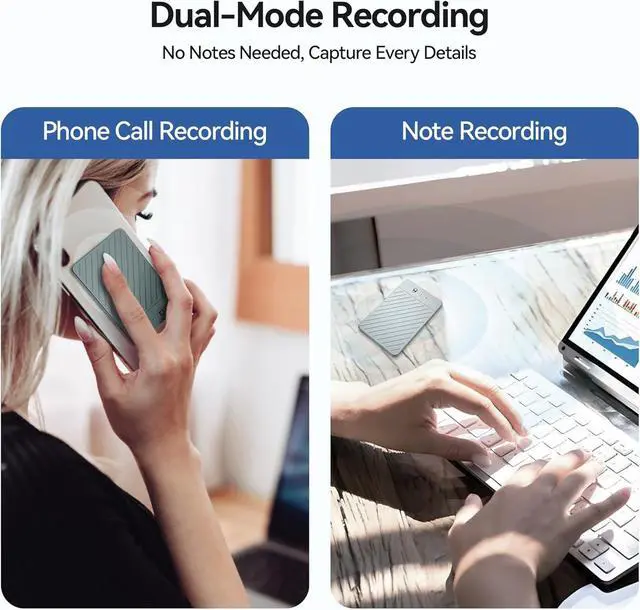 Alt view image 2 of 7 - AI Voice Recorder, Free Real-Time Transcription & Translation | Chat gpt Powered Summarizer, 93 Languages, 64GB Memory, App Controlled, for Lectures, Interviews, Meetings, Calls(Blue) by DT