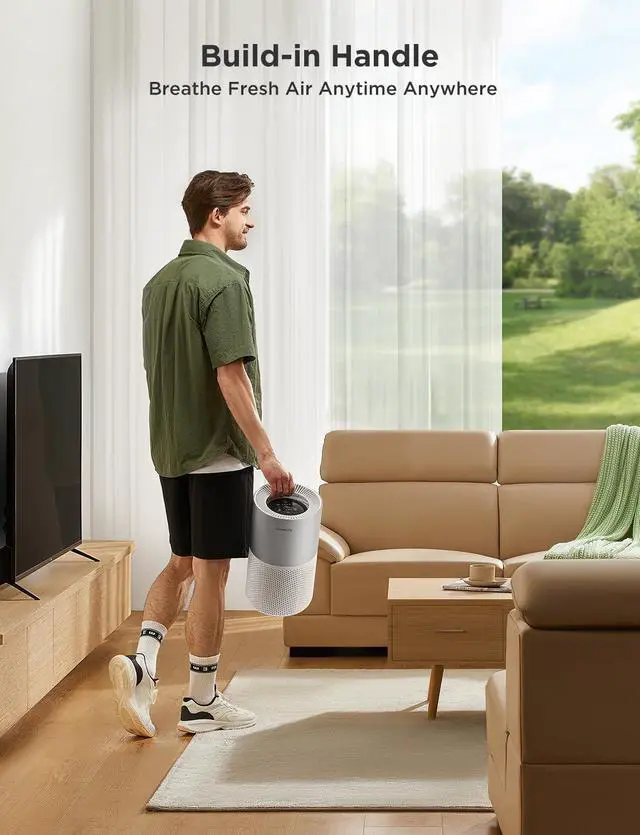 Alt view image 5 of 7 - Air Purifiers for Home, Smart Purifier Large Rooms with App & Alexa Control, Covers up to 1162ft², Quality Monitor, PM2.5 Sensor Pet Hair, Pollen, Dust, Smoke by DT