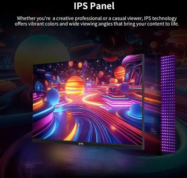 Alt view image 3 of 7 - 24.5 Inch 100Hz IPS Computer Monitor - FHD(1920 x 1080P), Anti-Blue Light Screen, 126% sRGB, 16.7M, Support FreeSync and GSync, PC for Casual Gaming Working by DT