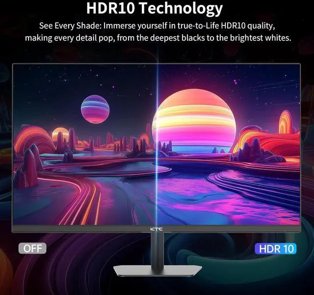 Alt view image 5 of 7 - 24.5 Inch 100Hz IPS Computer Monitor - FHD(1920 x 1080P), Anti-Blue Light Screen, 126% sRGB, 16.7M, Support FreeSync and GSync, PC for Casual Gaming Working by DT