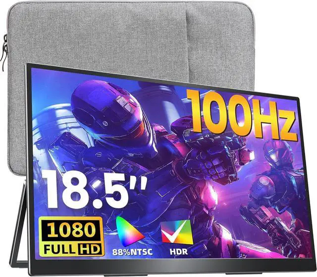 Main image of Large Portable Monitor 18.5 inch 1080P FHD 100Hz 125% sRGB HDMI USB-C Computer for Laptop MacBook Xbox PS4/5, Travel External with Kickstand, VESA Compatible by DT