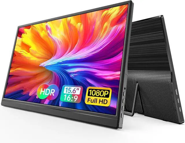 Main image of Portable Monitor 15.6-inch 1080P USB-C HDMI Ultra Slim Travel with Kickstand for Laptop, PC, Mac Phone, PS, Xbox, Swich Gaming IPS Zero Bezel by DT