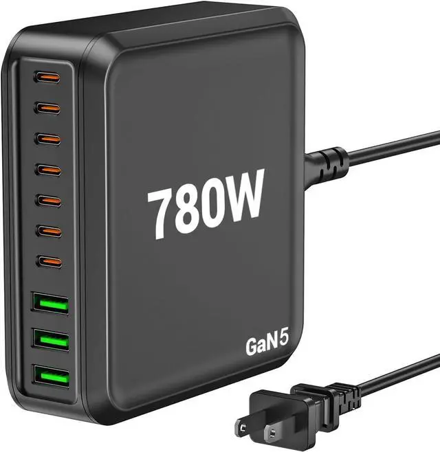 Main image of 780W USB C Charger Block Fast 10-Port USB C Charging Station GaN PD 120W Laptop Charger Adapter for MacBook Pro/Air  iPad iPhone  Galaxy