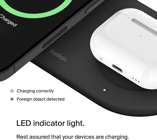 Alt view image 6 of 7 - Qi2 15W 2 in 1 Wireless Charging Pad with USB-C Port