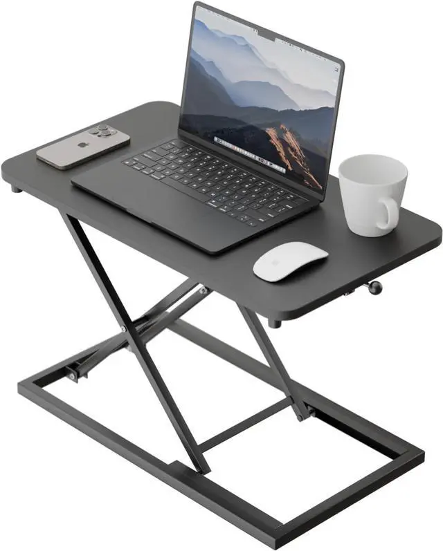 Main image of Height Adjustable Standing Desk Converter, Stand Up Converter for Home Office, Gas Sp Computer Workstation Monitor Or Laptop (Black-23.6Inch) by DT