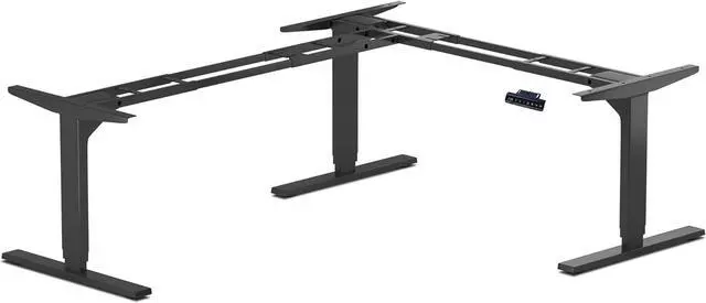 Main image of Standing Desk Corner Frame. Adjustable Height and Width Legs with Triple Electric Motors for Home Office L Shaped FLT-05 Black by DT
