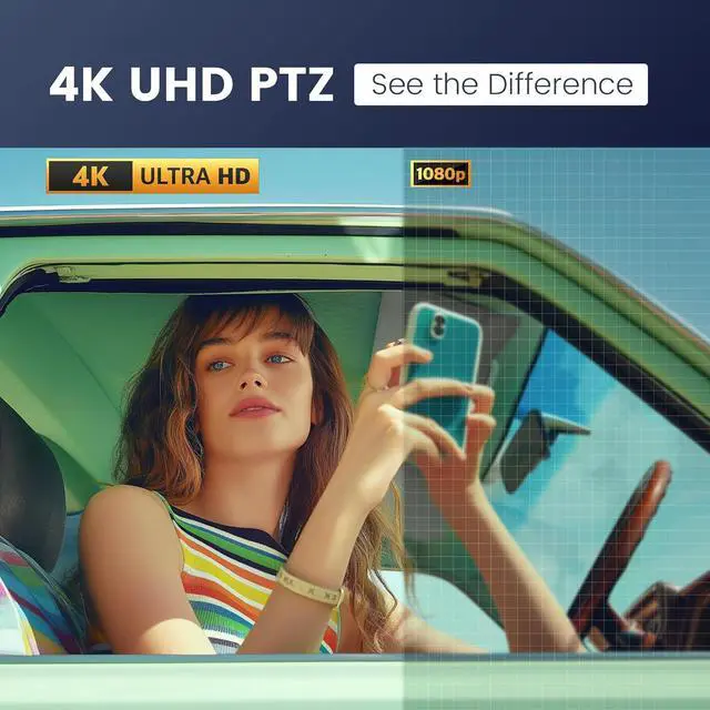 Alt view image 3 of 7 - 4K Conference Room Camera System, AI Auto-Tracking PTZ 5X Digital Zoom with Speakerphone Set 120° Wide-Angle USB3.0 for YouTube Teams OBS and More by DT