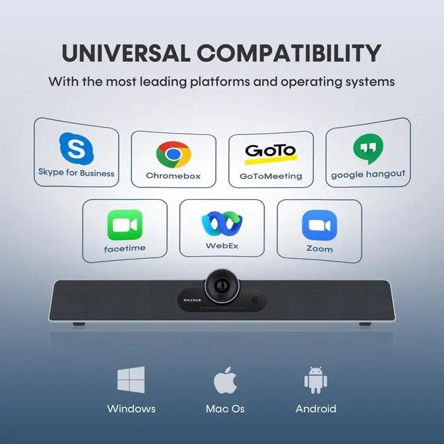 Alt view image 6 of 7 - & MAXHUB Video Conference Camera,4K Smart All-in-One Webcam, Microphone and Speaker,120°Wide-Angle,Automatic Speaker Focus,Smart Video&Audio Conferencing System for Small&Huddle Meeting Rooms by DT