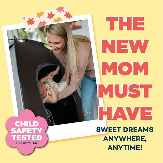 Alt view image 7 of 7 - The Original Blackout Sleep Tent Travel Essential for Babies and Toddlers, Mini Crib Pack N Play Cover, Pod Kids with Monitor Pouch Fan Pouch, Blocks 95%+ Light, Black by DT