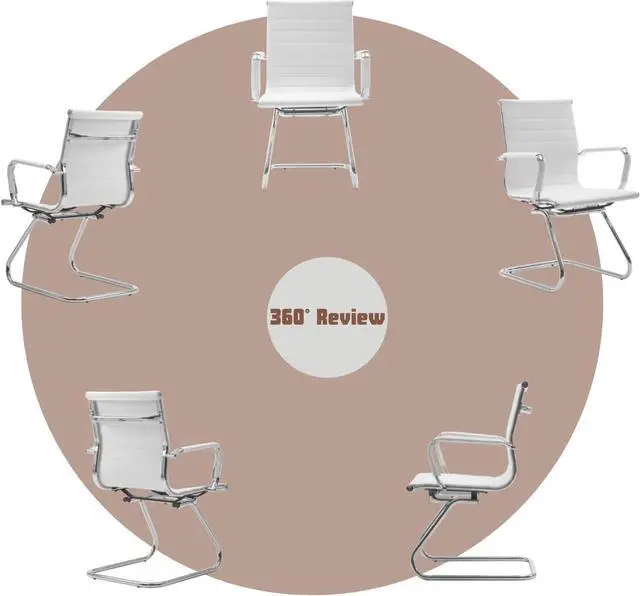 Alt view image 6 of 7 - Waiting Room Chairs Leather Office Guest Chair Mid Back Reception with Sled Base for Meeting/Patient/Conference Room, White Set of 4 by DT