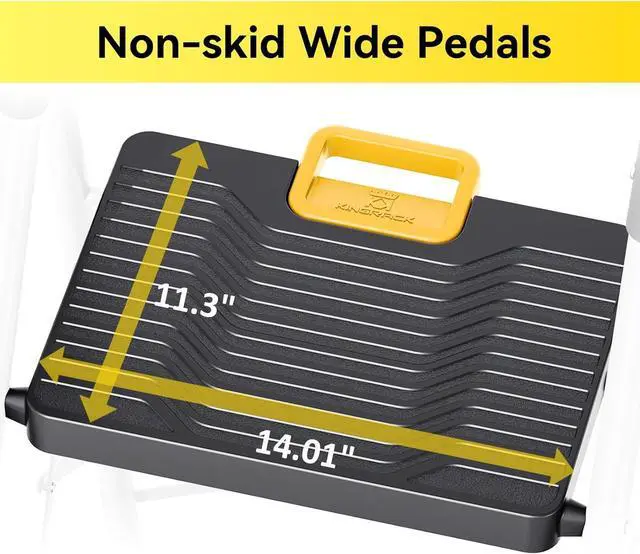 Alt view image 2 of 7 - 4 Step Folding Ladder, 800lbs Capacity Stool with Safety Lock, Non-Skid Wide Pedals, and Handrail, Lightweight, Household Ladder for Home, Kitchen, Pantry, Closets, Office Use, White by DT