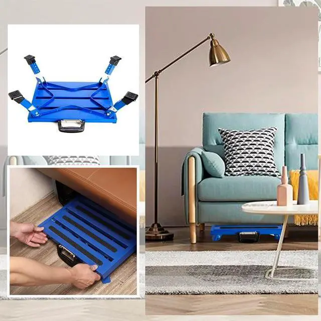 Alt view image 4 of 6 - Anium RV Steps Adjustable Folding Step Stool with Non-Slip Rubber Feet, Stable Platform Supports 1000bs, Safety Strips, Handle, Easy Carry, Outdoor Camper Trailer Travel - Blue by DT
