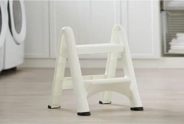 Alt view image 5 of 7 - EZ Step Folding Stool, 2-Step, White by DT