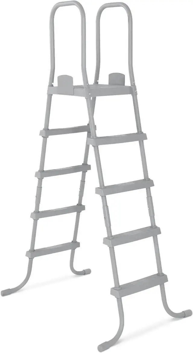 Main image of Flowclear 52 Inch Versatile Metal A Frame Above Ground Swimming Pool Ladder with Heavy Duty Plastic Double Sided Steps by DT