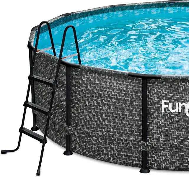 Alt view image 7 of 7 - SureStep 3 Step Lightweight Steel Outdoor Above Ground Swimming Pool Ladder with Non Slip Feet for Use, Black by DT