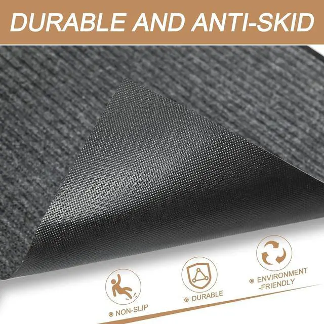 Alt view image 3 of 7 - Front Door Mat Outside Entrance, 96" x 48" Sturdy Indoor Outdoor Mats for Entryway, Low Profile Welcome Doormat Home Non Slip Shoe Scraper Mat, Ideal High Traffic Area by DT