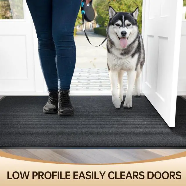 Alt view image 6 of 7 - Front Door Mat Outside Entrance, 96" x 48" Sturdy Indoor Outdoor Mats for Entryway, Low Profile Welcome Doormat Home Non Slip Shoe Scraper Mat, Ideal High Traffic Area by DT