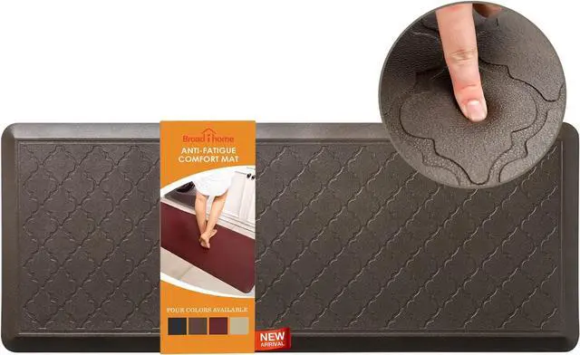 Main image of 24 x 60 Inch Extra Support Anti Fatigue Comfort Kitchen Mat, Waterproof Long Runner, Non-Slip Standing Desk Commercial Pads for Offices, Home, Garages (Barcelona Brown, 24'' 60'') by DT