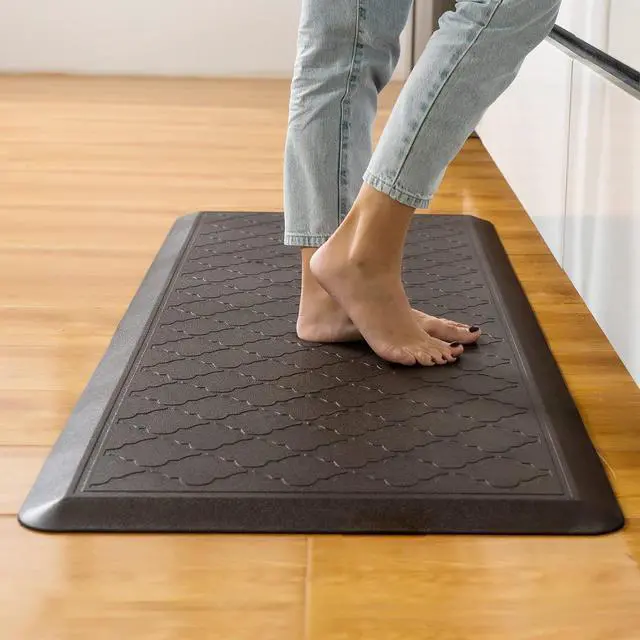 Alt view image 6 of 6 - 24 x 60 Inch Extra Support Anti Fatigue Comfort Kitchen Mat, Waterproof Long Runner, Non-Slip Standing Desk Commercial Pads for Offices, Home, Garages (Barcelona Brown, 24'' 60'') by DT