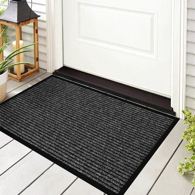 Alt view image 2 of 7 - Durable Front Door Mat, Heavy Duty Indoor Outdoor Doormat, 48 x 36 Low Profile Mats for Home Entrance, Stain and Fade Resistant Shoe Scraper Ideal High Traffic Area by DT