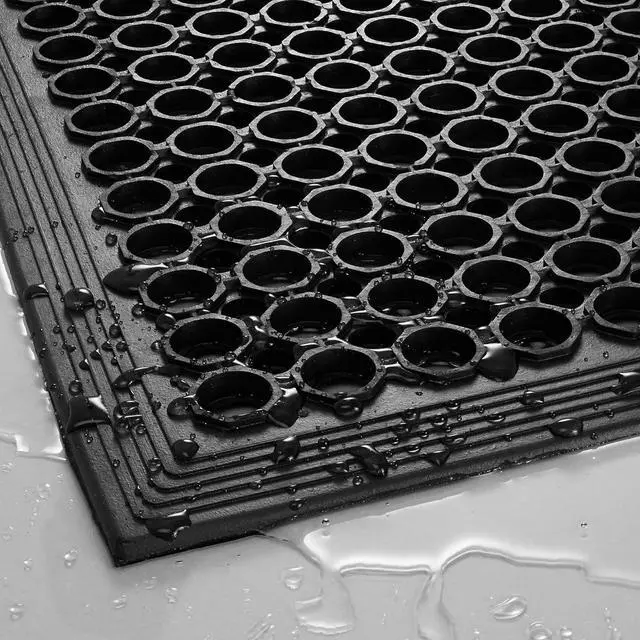 Alt view image 6 of 7 - Rubber Floor Mat, 36" x 60" Anti-Fatigue Drainage Non-Slip and Grease Resistant for Restaurants, Commercial Kitchens, Bar Floors, Black by DT