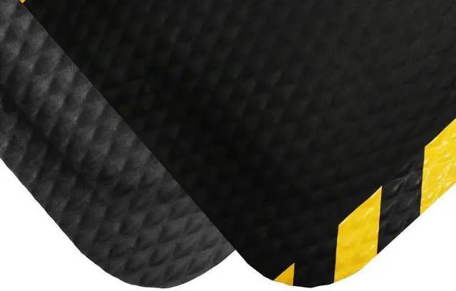 Alt view image 3 of 6 - Hog Heaven Premium 7/8" Black & Yellow Border 3' x 5' Nitrile Backed Anti-Fatigue Comfort Mat by DT