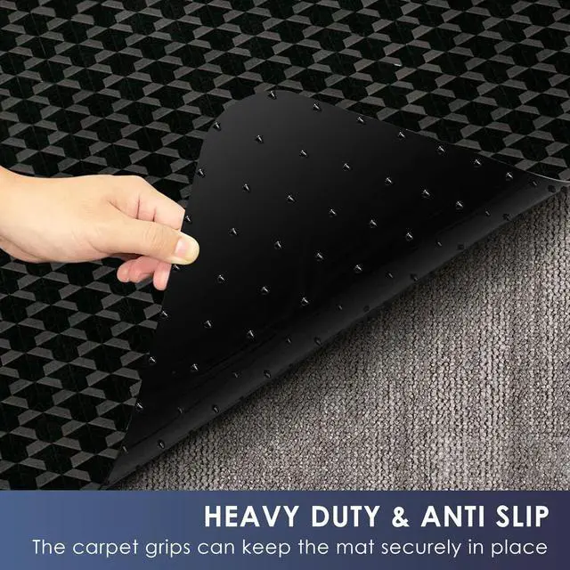 Alt view image 2 of 7 - Office Chair Mat for Carpet, 48"x36" Anti-Slip Waterproof Floor Protector Desk Rolling Chairs, Heavy Duty with Studs,Easy Glide Home,Gaming by DT