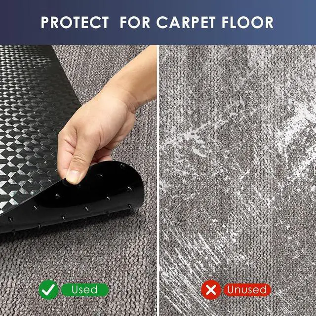 Alt view image 4 of 7 - Office Chair Mat for Carpet, 48"x36" Anti-Slip Waterproof Floor Protector Desk Rolling Chairs, Heavy Duty with Studs,Easy Glide Home,Gaming by DT