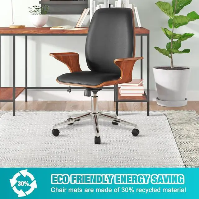 Alt view image 7 of 7 - Office Chair Mat for Carpeted Floors, 60" X 48" Transparent Desk Low Pile Carpets, Plastic Floor on Carpet Work, Home, Gaming, Easy Glide (Rectangle) by DT