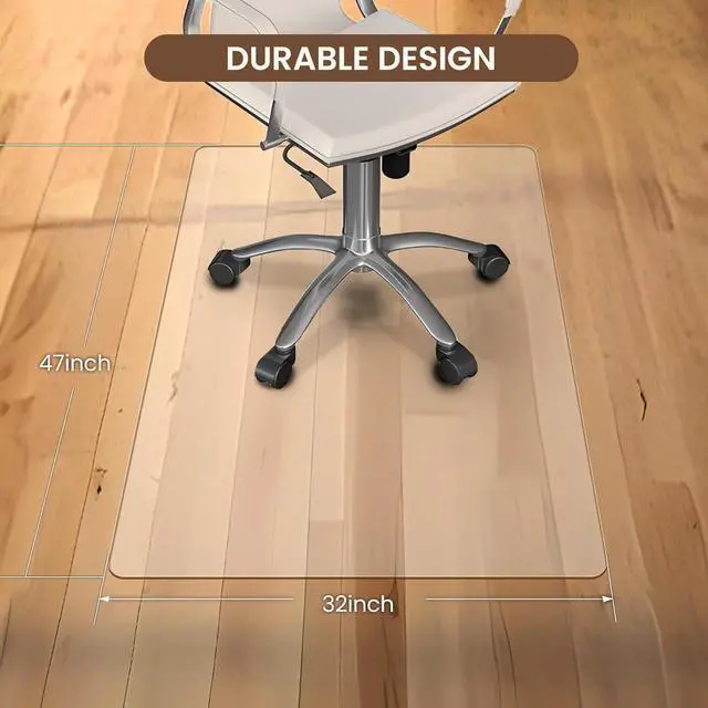 Alt view image 6 of 6 - Office Chair Mat - Heavy Duty, 47"x32", 1/7" Thick, Flat Shipping, Suitable for Carpet and Hardwood Floor by DT