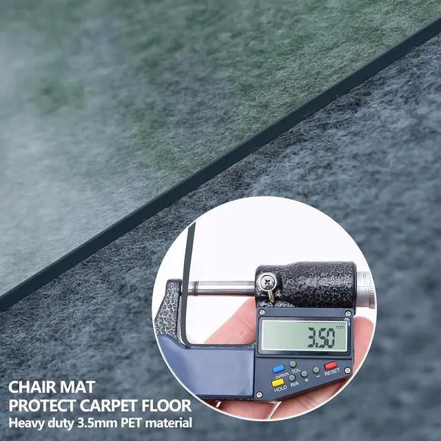 Alt view image 3 of 6 - 50" x 40" Office Chair Mat for Carpet, Plastic Rolling Carpeted Floors, Computer Desk Floor Mats, Clear Heavy Duty Home Protector Chairmats by DT