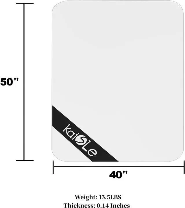 Alt view image 6 of 6 - 50" x 40" Office Chair Mat for Carpet, Plastic Rolling Carpeted Floors, Computer Desk Floor Mats, Clear Heavy Duty Home Protector Chairmats by DT