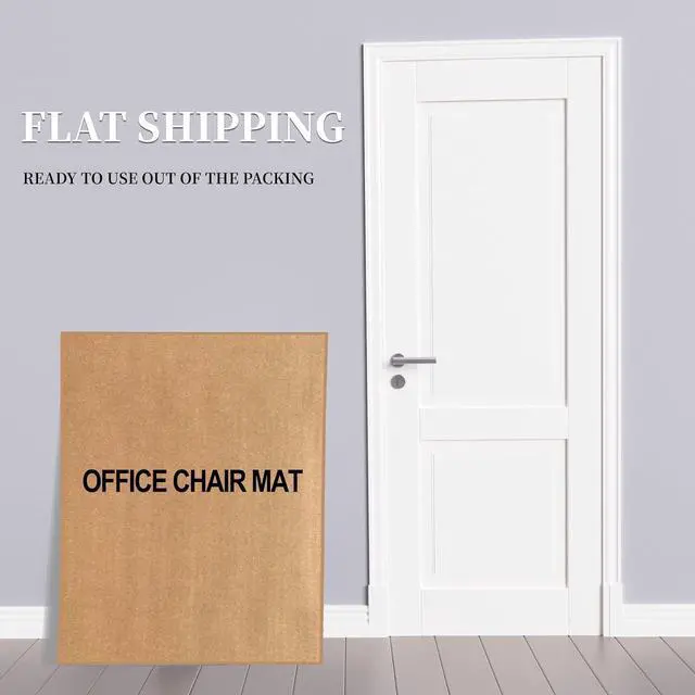 Alt view image 5 of 6 - 50" x 40" Office Chair Mat for Carpet, Plastic Rolling Carpeted Floors, Computer Desk Floor Mats, Clear Heavy Duty Home Protector Chairmats by DT