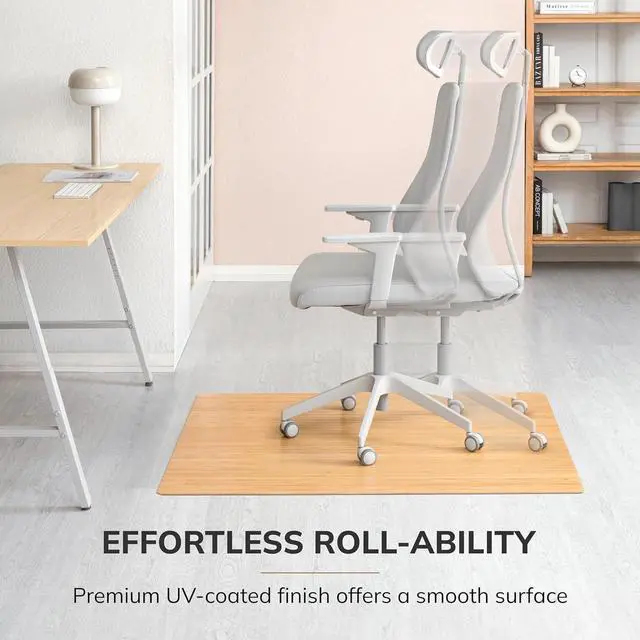 Alt view image 5 of 7 - Office Chairmat Thickest & Sturdy Bamboo Chairmats Highly Premium Quality Anti-Slip Heavy Duty for Multi-Purpose Hardwood Floor Home Protector Chair mat-8mm Thick by DT