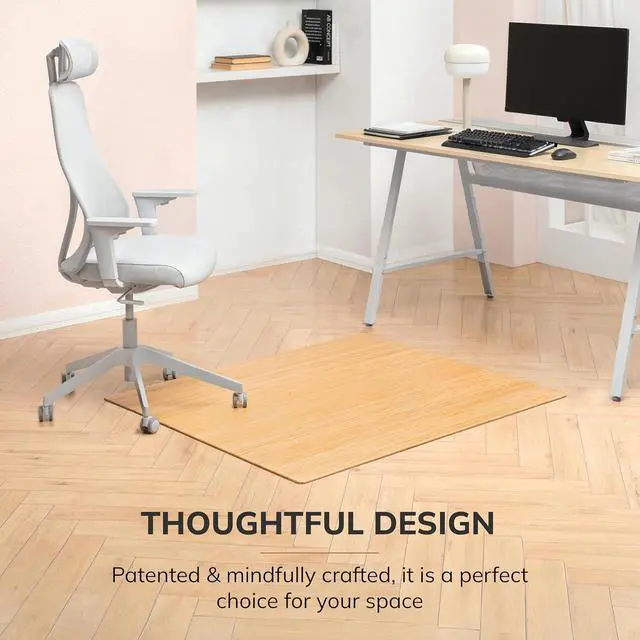 Alt view image 4 of 7 - Office Chairmat Thickest & Sturdy Bamboo Chairmats Highly Premium Quality Anti-Slip Heavy Duty for Multi-Purpose Hardwood Floor Home Protector Chair mat-8mm Thick by DT