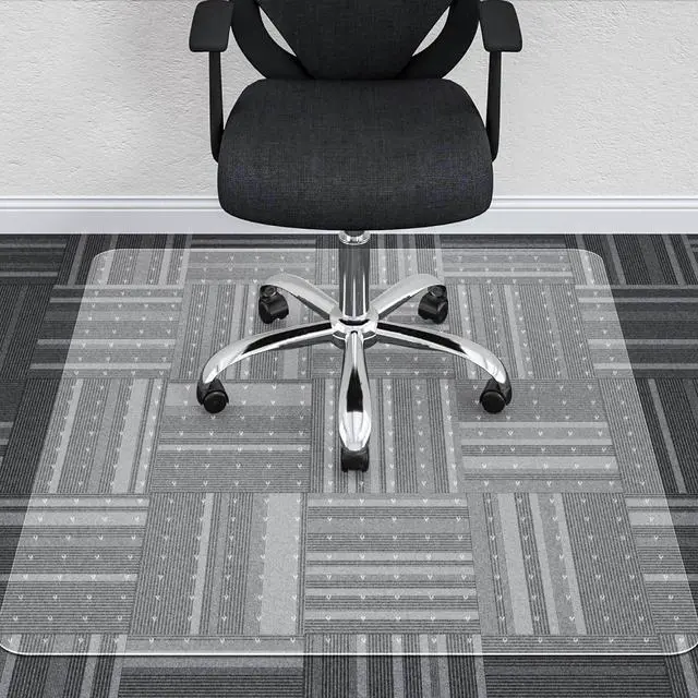 Main image of Office Chair Mat for Carpets - 48 x Clear Carpet Mats Low Pile Carpeted Floors Home Office, Studded Floor on by DT