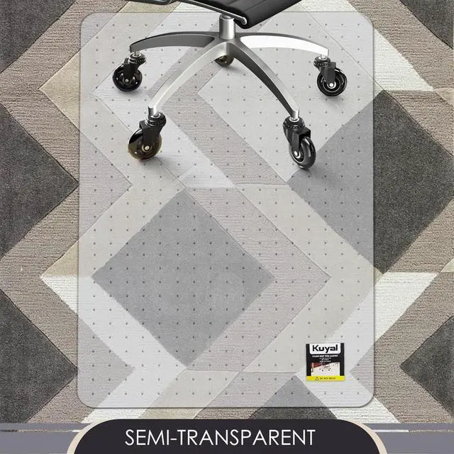 Alt view image 6 of 7 - Office Chair Mat for Carpet, 32x49 Clear Heavy Duty Computer Mat, Under Desk Protector Carpeted Floors Easy Movement,Ship Flat by DT