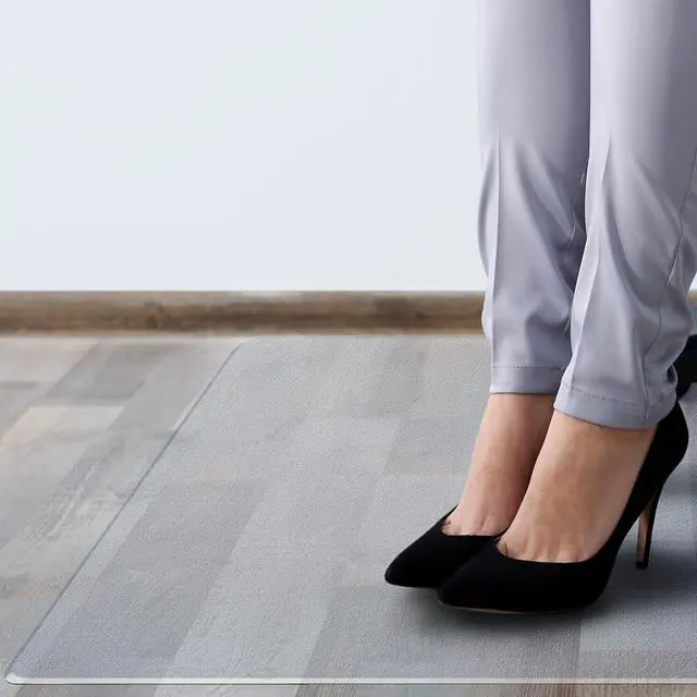 Alt view image 6 of 7 - Extra Thick Heavy Duty Polycarbonate Office Chair Mat & Floor Protector for Plush, High Pile All Carpeted Floors Hardwood Floo, Clear Rectangular 35 x 47 1/5 by DT