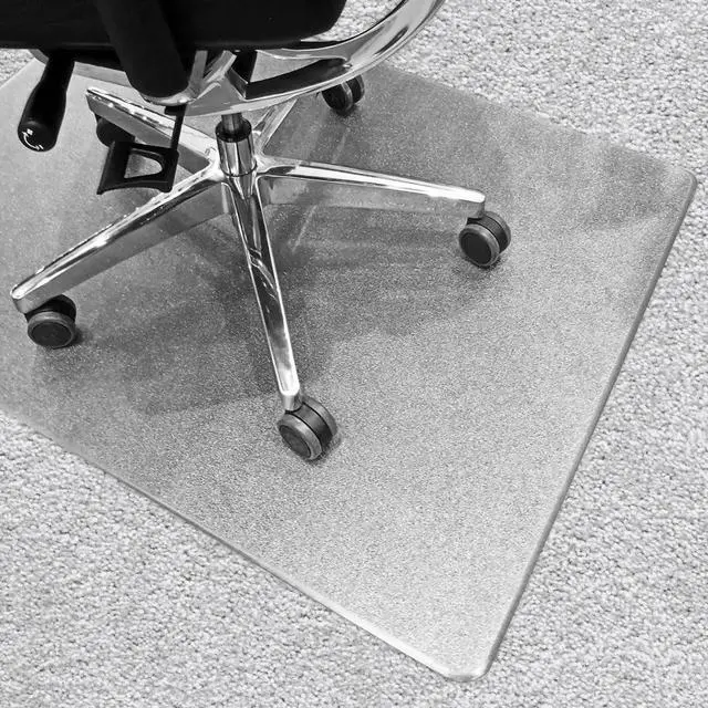Alt view image 2 of 7 - Extra Thick Heavy Duty Polycarbonate Office Chair Mat & Floor Protector for Plush, High Pile All Carpeted Floors Hardwood Floo, Clear Rectangular 35 x 47 1/5 by DT