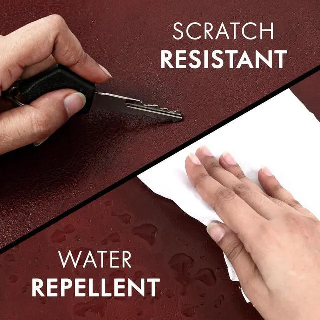Alt view image 4 of 7 - Leather Desk Mat Pad Blotter Set - Real Full-Grain (32x16) 2-Layer Genuine Cover Protector & Large Mouse | Computer Keyboard Accessories for Office Home by DT